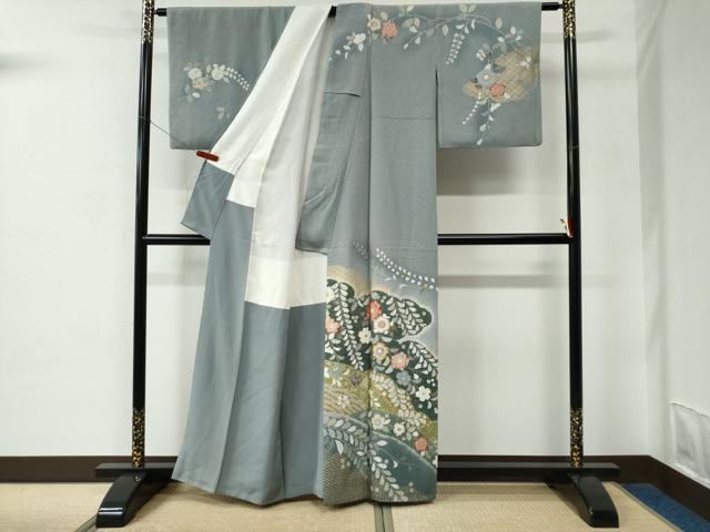 平和屋着物●訪問着　辻が花　暈し染め　金彩　正絹　逸品　CABC6719yc