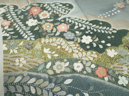 平和屋着物●訪問着　辻が花　暈し染め　金彩　正絹　逸品　CABC6719yc