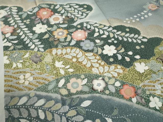平和屋着物●訪問着　辻が花　暈し染め　金彩　正絹　逸品　CABC6719yc