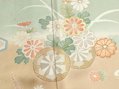 平和屋着物●訪問着　駒刺繍　花車文　暈し染め　金彩　正絹　逸品　未使用　CABC6724yc