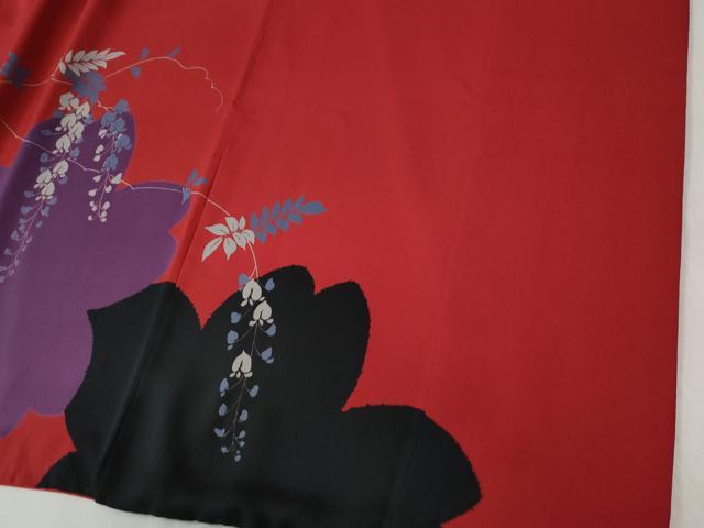 平和屋着物●豪華振袖　駒刺繍　舞桜草花文　金彩　正絹　逸品　CABC6726yc