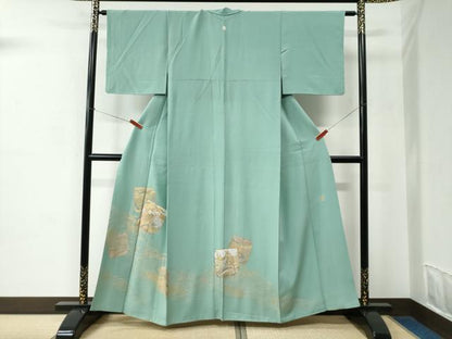 平和屋着物●金彩友禅　卓越技能者・名工・和田光正　色留袖　破れ色紙鴛鴦風景文　金彩　正絹　逸品　CABC6727yc