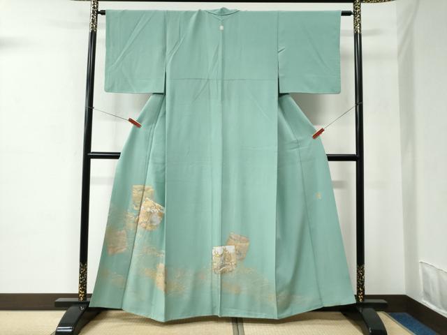 平和屋着物●金彩友禅　卓越技能者・名工・和田光正　色留袖　破れ色紙鴛鴦風景文　金彩　正絹　逸品　CABC6727yc