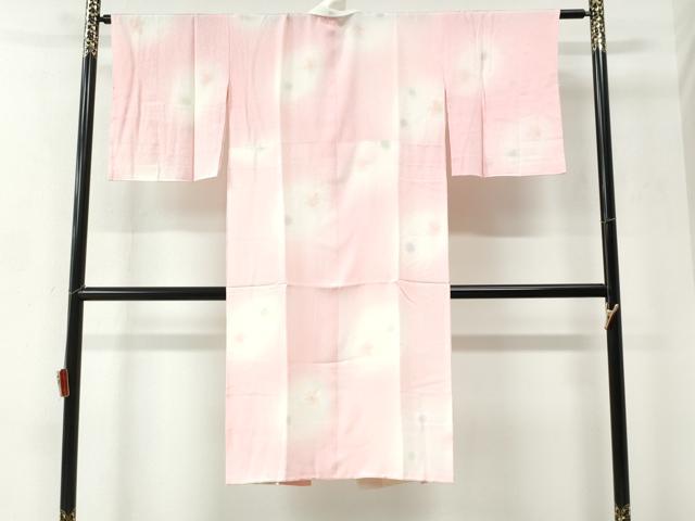 平和屋着物●長襦袢 袷 絞り 舞花文 蛍暈し 正絹 逸品 CABC6731yc