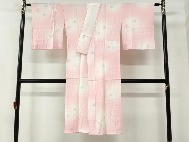 平和屋着物●長襦袢 袷 絞り 舞花文 蛍暈し 正絹 逸品 CABC6731yc