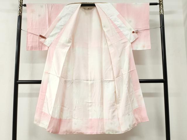 平和屋着物●長襦袢 袷 絞り 舞花文 蛍暈し 正絹 逸品 CABC6731yc
