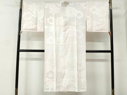 平和屋着物●長襦袢　無双仕立て　牡丹地紋　暈し染め　正絹　逸品　未使用　CABC6732yc