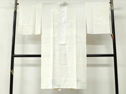 平和屋着物●長襦袢 無双仕立て 流水地紋 暈し染め 正絹 逸品 CABC6733yc