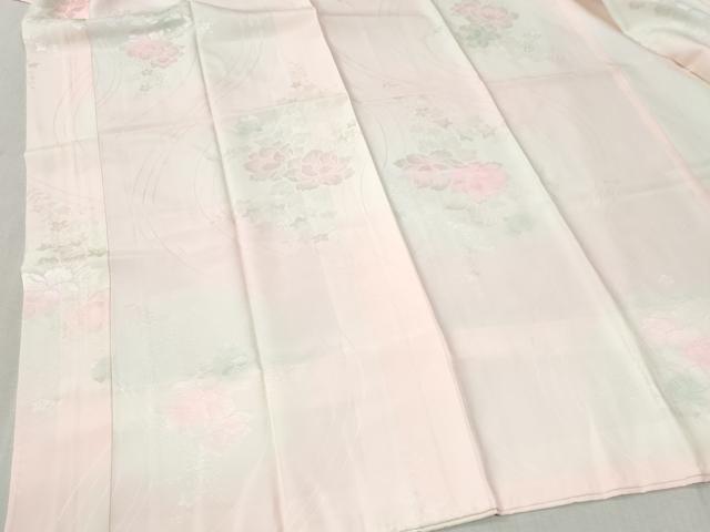 平和屋着物●長襦袢　袷　牡丹花地紋　暈し染め　正絹　逸品　CABC6734yc