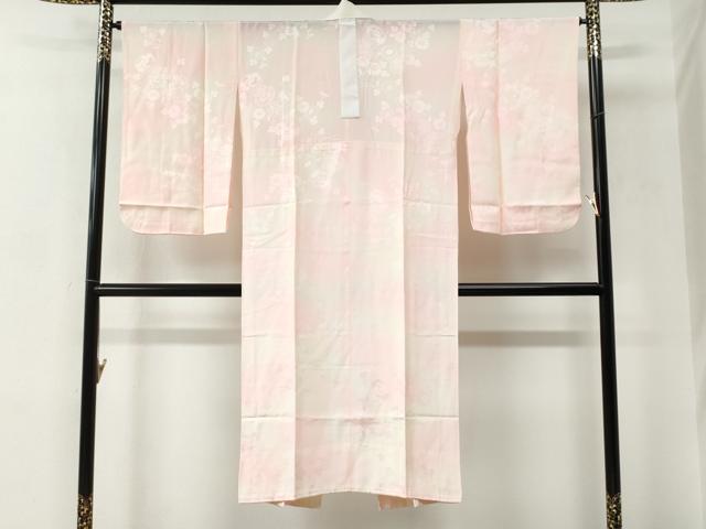 平和屋着物●長襦袢 無双仕立て 鼓枝花地紋 暈し染め 半衿刺繍 正絹 逸品 CABC6735yc