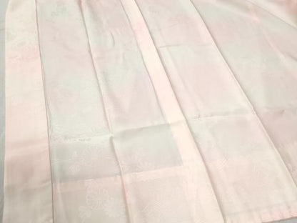 平和屋着物●長襦袢 無双仕立て 鼓枝花地紋 暈し染め 半衿刺繍 正絹 逸品 CABC6735yc
