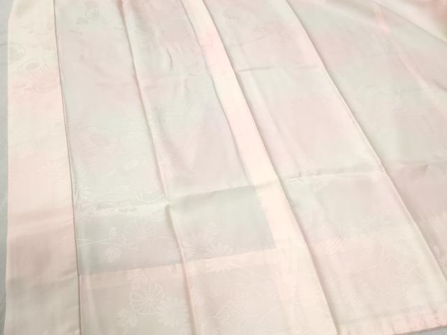 平和屋着物●長襦袢 無双仕立て 鼓枝花地紋 暈し染め 半衿刺繍 正絹 逸品 CABC6735yc