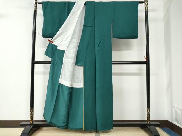 平和屋着物●上質な色無地　紋意匠　鉄色　正絹　逸品　CABC6738yc