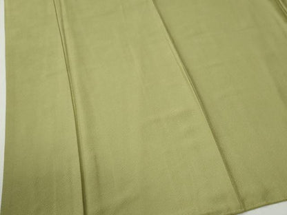 平和屋着物●本加賀友禅作家　押田正義監修　色無地　紗綾形地紋　抹茶色　正絹　逸品　未使用　CABC6739yc