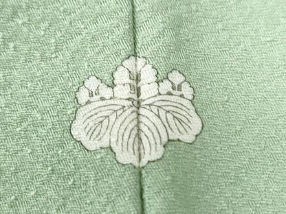 平和屋着物●上質な色無地　紗綾形地紋　裏葉柳色　正絹　逸品　未使用　CABC6740yc