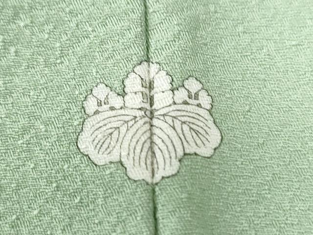 平和屋着物●上質な色無地　紗綾形地紋　裏葉柳色　正絹　逸品　未使用　CABC6740yc