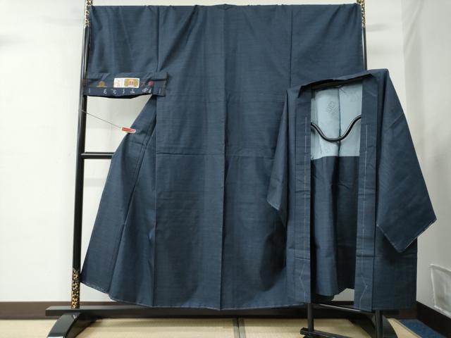 平和屋着物●男性　本場大島紬　アンサンブル　80亀甲　総詰め　福崎敏代作　証紙付き　キングサイズ　正絹　逸品　未使用　CABC6741yc