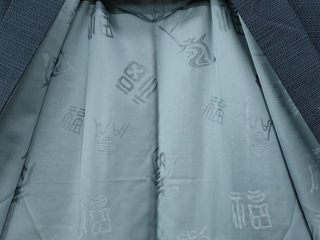 平和屋着物●男性　本場大島紬　アンサンブル　80亀甲　総詰め　福崎敏代作　証紙付き　キングサイズ　正絹　逸品　未使用　CABC6741yc