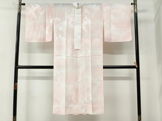 平和屋着物●長襦袢　無双仕立て　遠山舞桜地紋　暈し染め　正絹　逸品　未使用　CABC6743yc