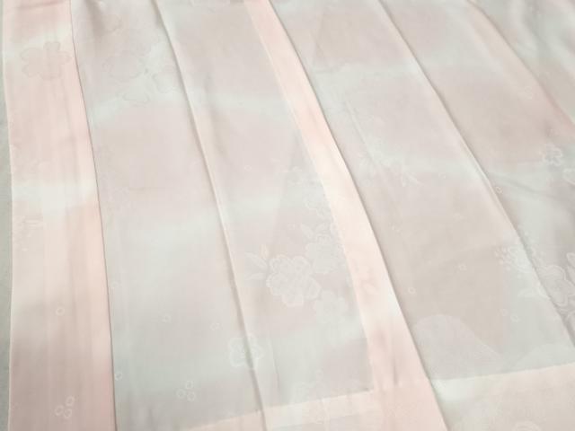 平和屋着物●長襦袢　無双仕立て　遠山舞桜地紋　暈し染め　正絹　逸品　未使用　CABC6743yc