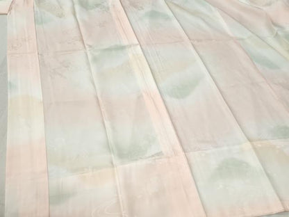 平和屋着物●長襦袢　無双仕立て　流水橘舞桜地紋　暈し染め　正絹　逸品　CABC6744yc