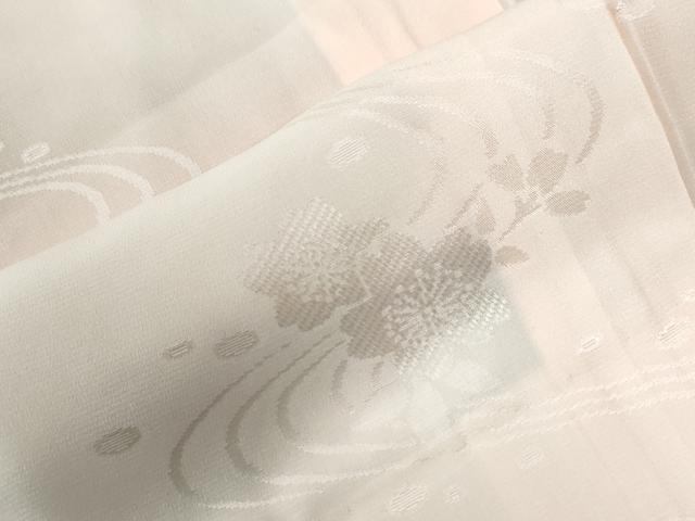 平和屋着物●長襦袢　無双仕立て　流水橘舞桜地紋　暈し染め　正絹　逸品　CABC6744yc