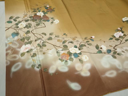 平和屋着物●訪問着 作家物 枝花文 暈し染め 金彩 正絹 逸品 CABC6750yc