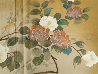 平和屋着物●訪問着 作家物 枝花文 暈し染め 金彩 正絹 逸品 CABC6750yc