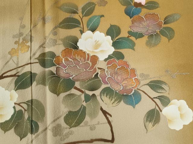 平和屋着物●訪問着 作家物 枝花文 暈し染め 金彩 正絹 逸品 CABC6750yc