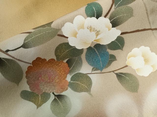 平和屋着物●訪問着 作家物 枝花文 暈し染め 金彩 正絹 逸品 CABC6750yc