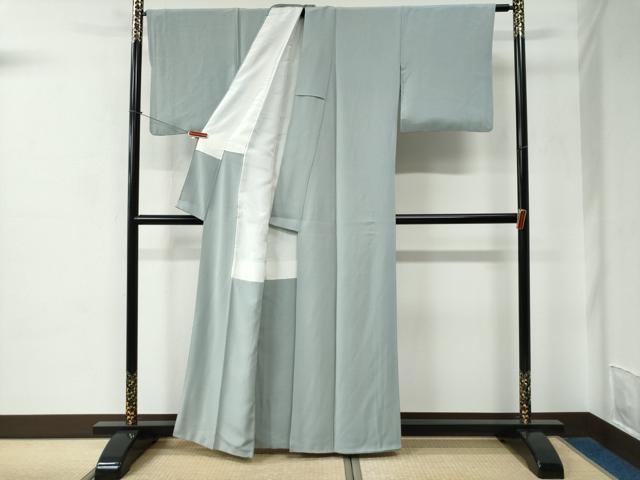 平和屋着物●上質な色無地　秘色色　正絹　逸品　CABC6751yc