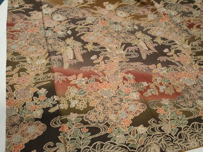 平和屋着物●訪問着　雲取り吉祥草花文　暈し染め　正絹　逸品　CABC6754yc