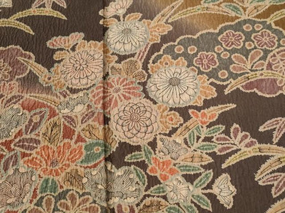 平和屋着物●訪問着　雲取り吉祥草花文　暈し染め　正絹　逸品　CABC6754yc