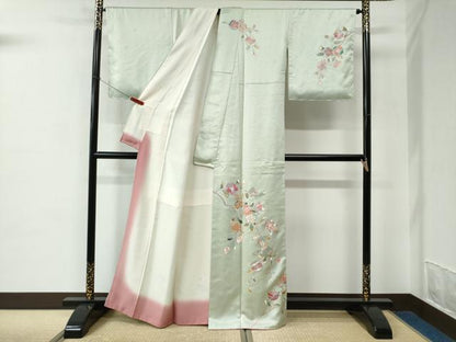 平和屋着物●訪問着　橘枝桜文　金彩　正絹　逸品　未使用　CABC6755yc