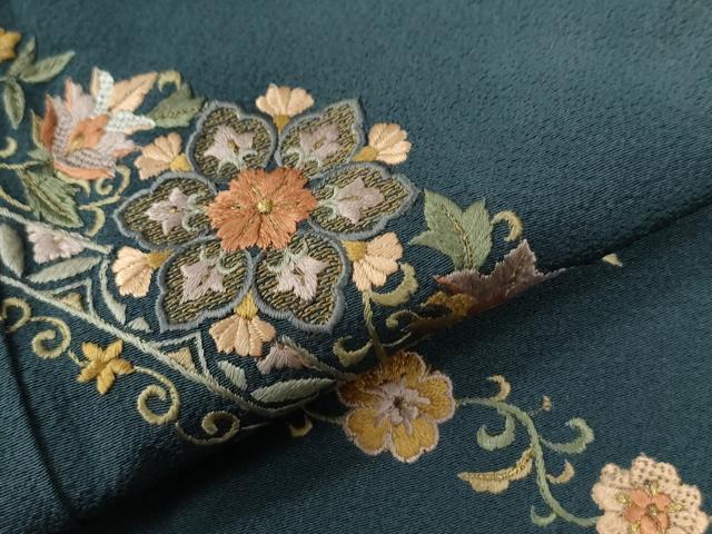 平和屋着物●訪問着　総刺繍　鳳凰更紗花唐草文　金糸　そごう扱い　正絹　逸品　CABC6756yc