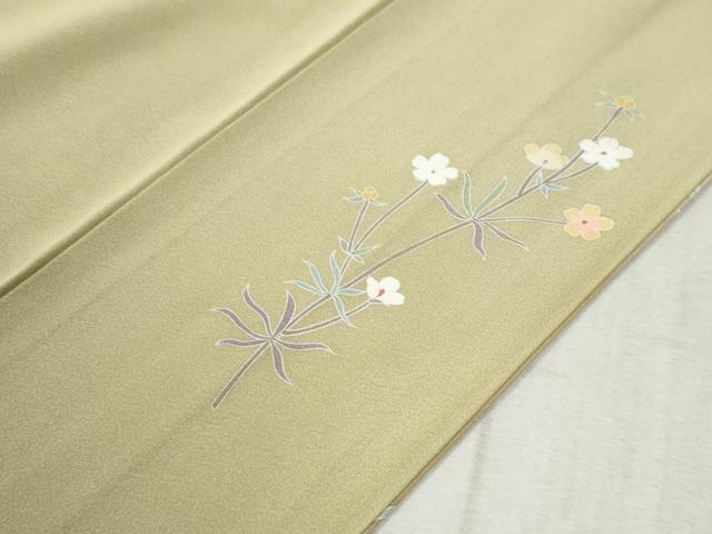 平和屋着物●訪問着　友禅　霞草花文　暈し染め　金彩　正絹　逸品　CABC6769yc