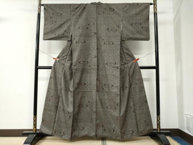 平和屋着物●本場大島紬　9マルキ　麻の葉文様　流水文　正絹　逸品　CABC6773yc