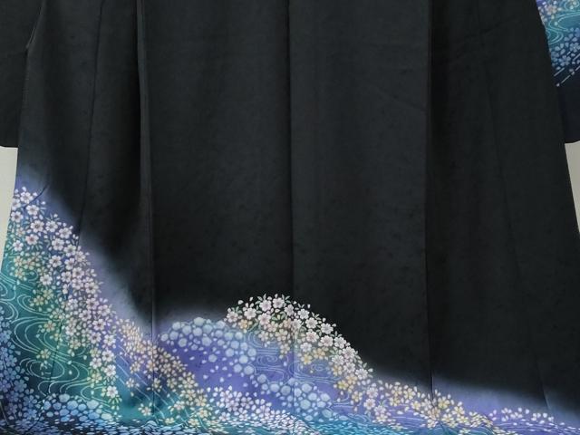 平和屋着物●豪華振袖　流水舞花文　暈し染め　正絹　逸品　CABC6776yc