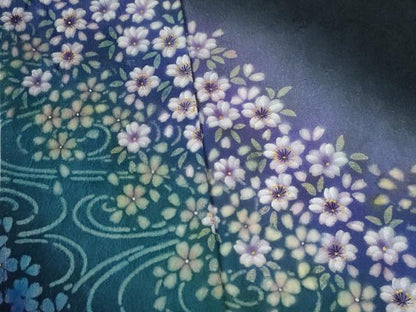 平和屋着物●豪華振袖　流水舞花文　暈し染め　正絹　逸品　CABC6776yc