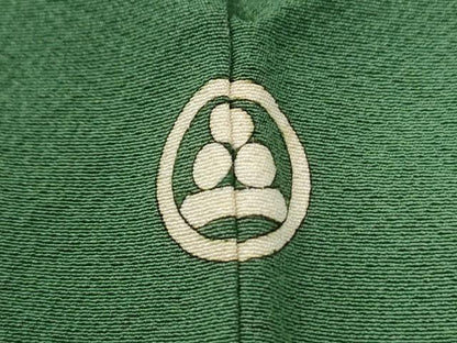 平和屋着物●上質な色無地　緑青色　正絹　逸品　CABC6777yc