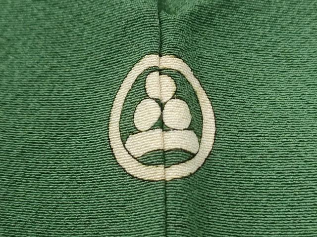 平和屋着物●上質な色無地　緑青色　正絹　逸品　CABC6777yc