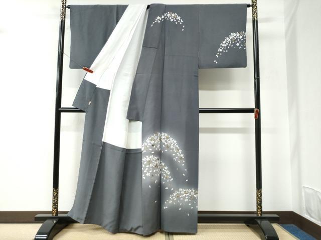 平和屋着物●訪問着　総刺繍　舞桜文　暈し染め　金糸　ますいわ屋扱い　正絹　逸品　CABC6780yc