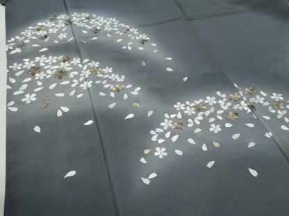 平和屋着物●訪問着　総刺繍　舞桜文　暈し染め　金糸　ますいわ屋扱い　正絹　逸品　CABC6780yc