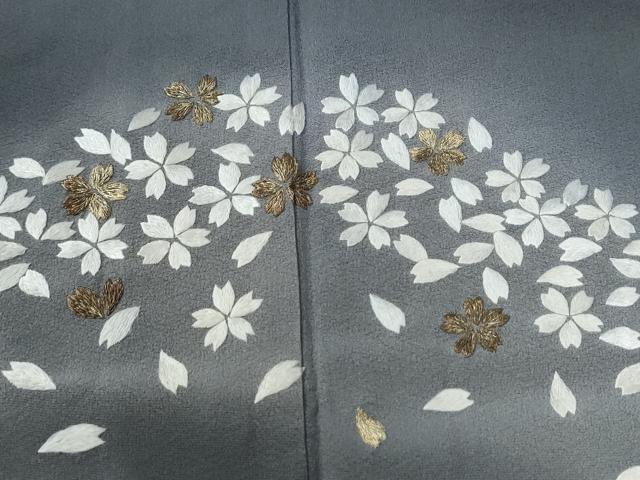 平和屋着物●訪問着　総刺繍　舞桜文　暈し染め　金糸　ますいわ屋扱い　正絹　逸品　CABC6780yc