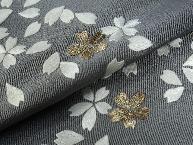 平和屋着物●訪問着　総刺繍　舞桜文　暈し染め　金糸　ますいわ屋扱い　正絹　逸品　CABC6780yc