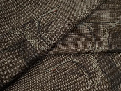 平和屋着物●本場大島紬　9マルキ　雲取り飛鶴文　正絹　逸品　CABC6783yc