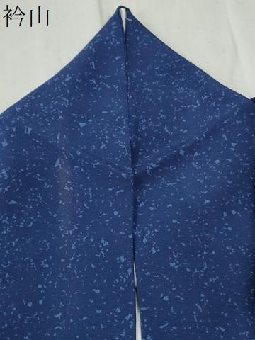 平和屋着物●訪問着　藍　型染め　吉祥花唐草文　正絹　逸品　CABC6787yc