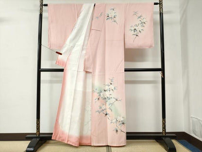 平和屋着物●訪問着　友禅　枝花文　暈し染め　正絹　逸品　未使用　CABC6788yc