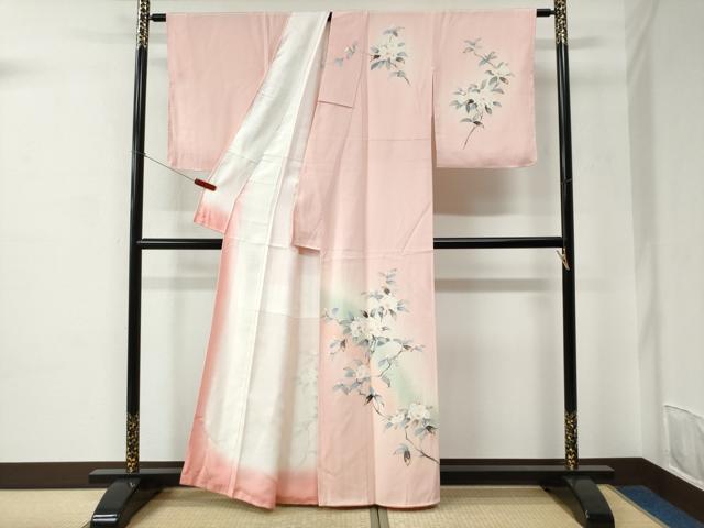 平和屋着物●訪問着　友禅　枝花文　暈し染め　正絹　逸品　未使用　CABC6788yc