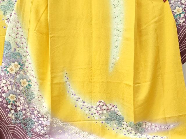 平和屋着物●豪華振袖　舞桜文　暈し染め　銀通し地　鈴乃屋扱い　正絹　逸品　CABC6791yc